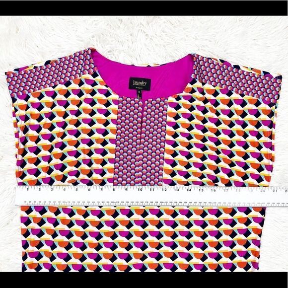 Laundry by Shelli Segal Pink Mod Geometric Shift Dress Size Medium - Picture 5 of 8